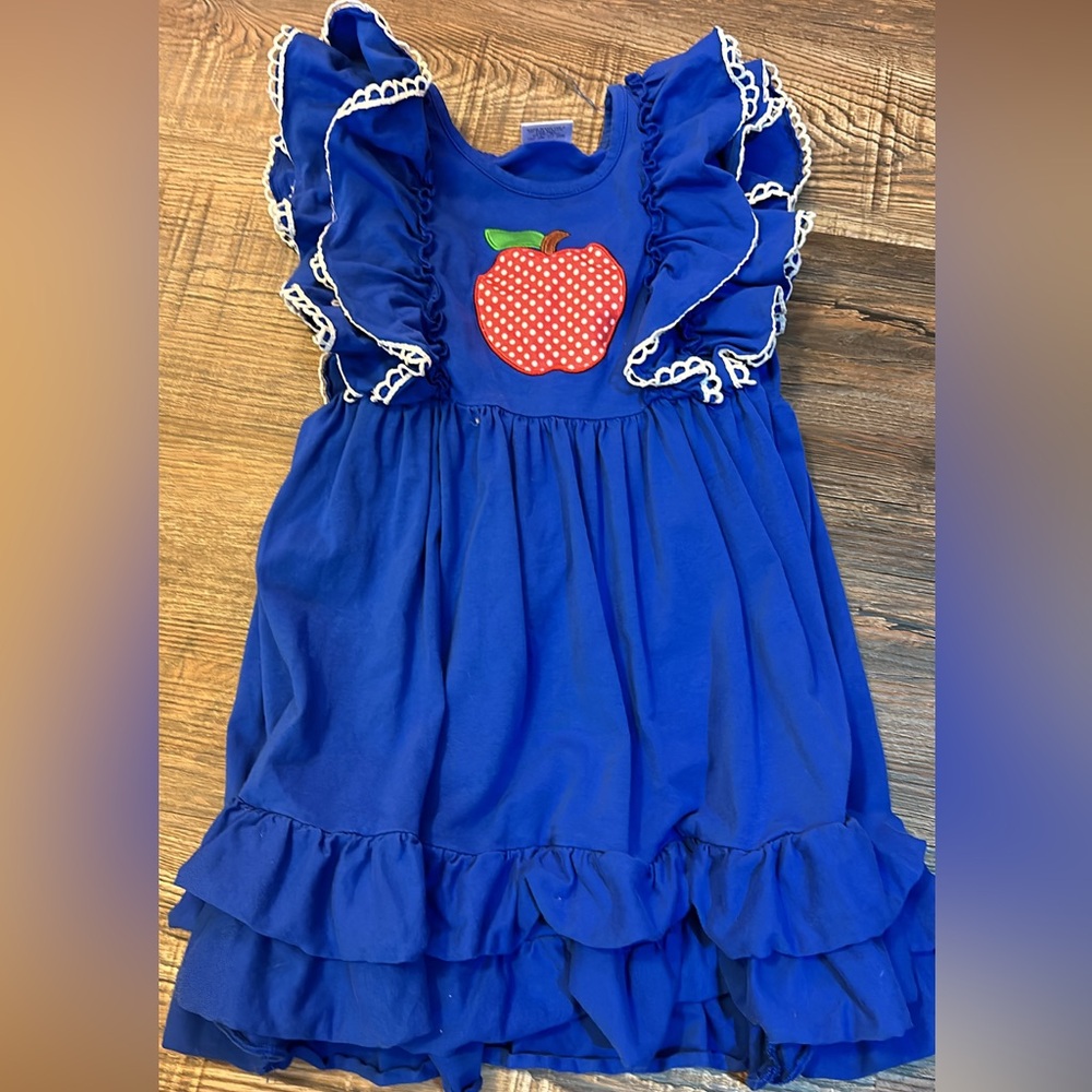 Back to school apple ruffle dress 5/6